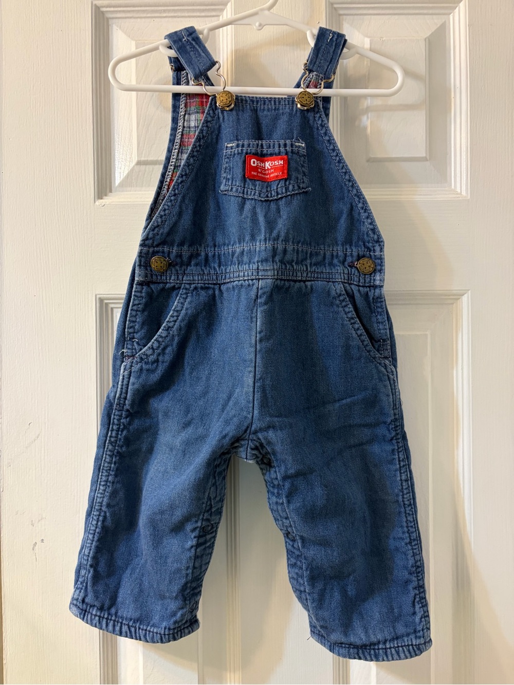 Vintage/1990s Paper Tag OshKosh B'Gosh Vestback Denim Overalls Flannel Lined 24M